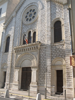 JEWISH AND KOSHER FRANCE: SYNAGOGUES IN NICE, FRANCE. The synagogue in Nice (France) in the center of the city. February 3, 2007. Photo: lhourahane