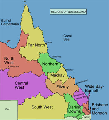 Map of QLD, Australia