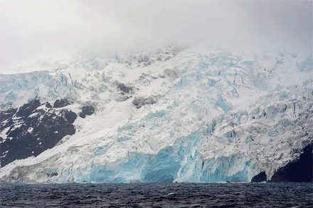 BOUVET ISLAND, NORWAY: WEST COAST GLACIER AS SEEN IN DECEMBER 2011 FROM THE RRS ERNET SHACKLETON BY FRANCOIS GUERRAZ
