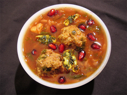 IRANIAN - PERSIAN RECIPES: ASH-E-ANAR, A SOUP MADE WITH POMEGRANATES