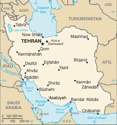 MAP OF IRAN       מפת איראן