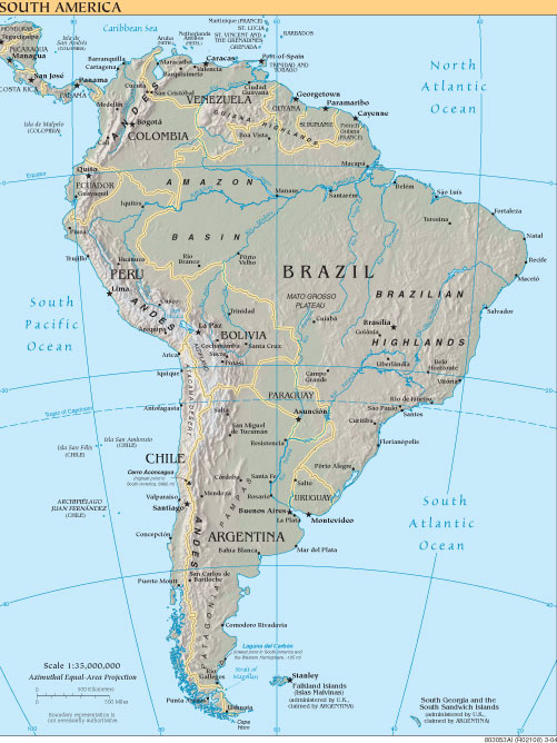 Map of South America