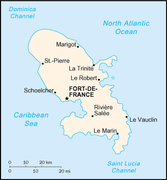 MAP OF MARTINIQUE, FRANCE
