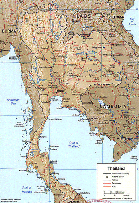 MAP OF THAILAND     מפת תאילנד