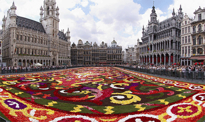 BRUSSELS GRAND PLACE, AND THE FLOWER CARPET