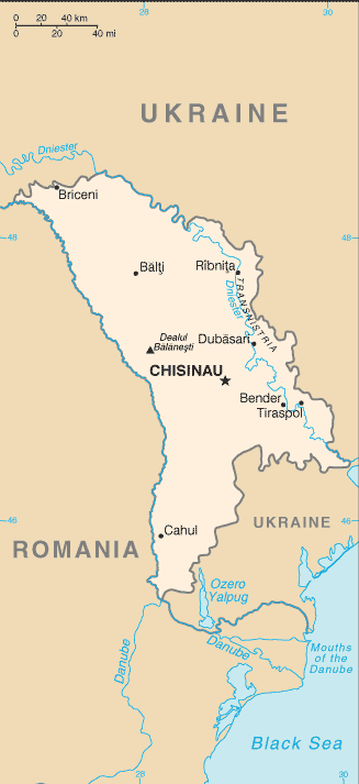 MAP OF MOLDOVA מפת מולדובה